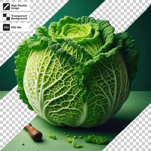 PSD psd head of cabbage on transparent background