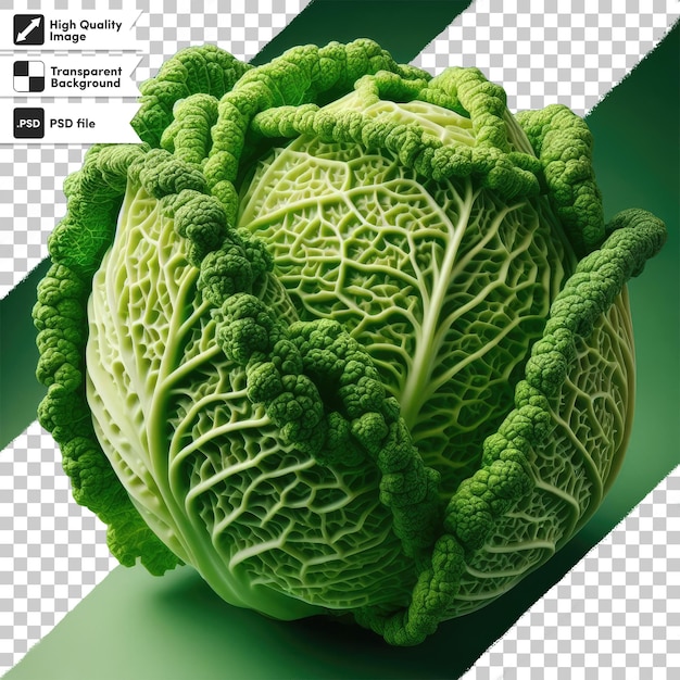 PSD psd head of cabbage on transparent background