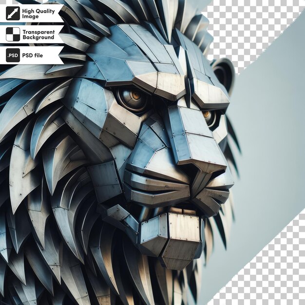 PSD psd head of lion on transparent background