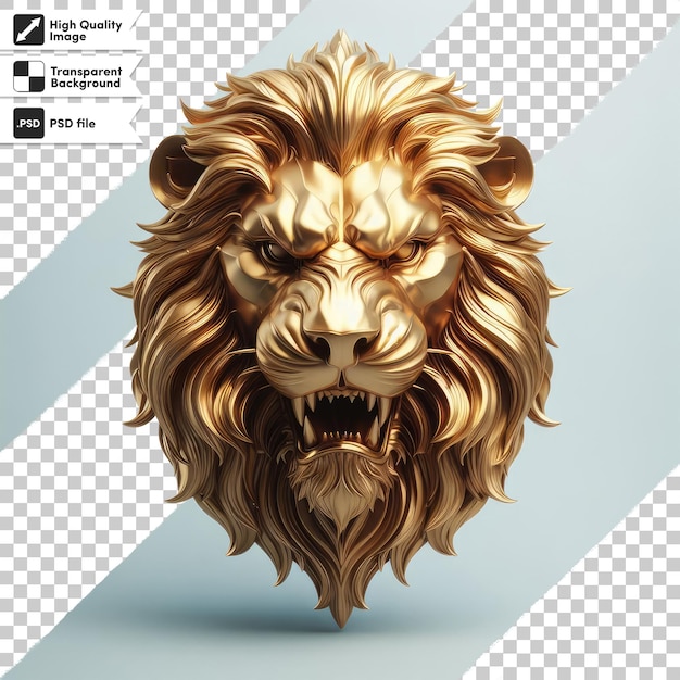 Psd head of lion on transparent background