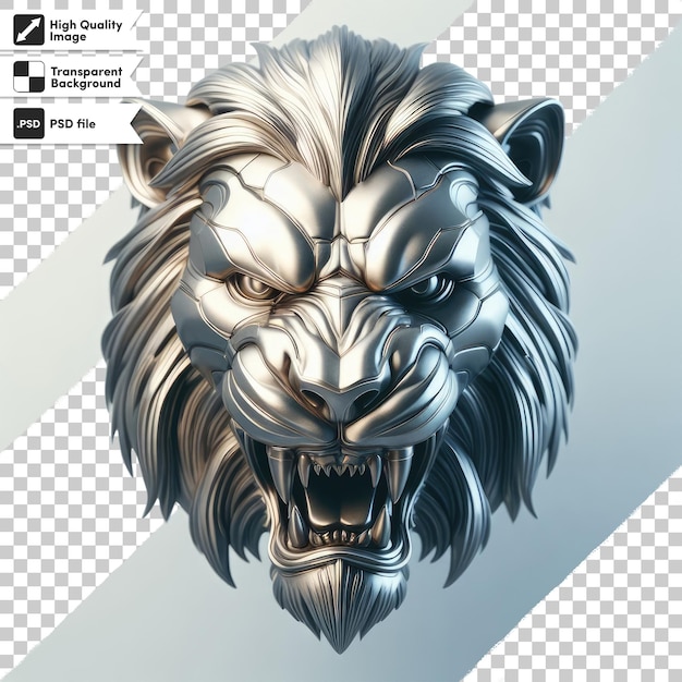 PSD psd head of lion on transparent background