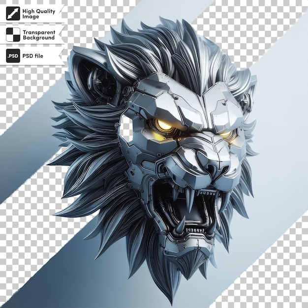 PSD psd head of lion on transparent background