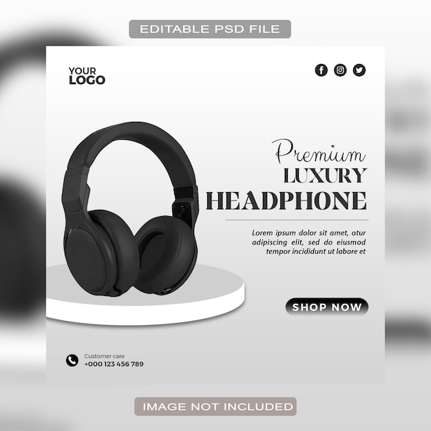 PSD psd headphone brand product social media instagram banner