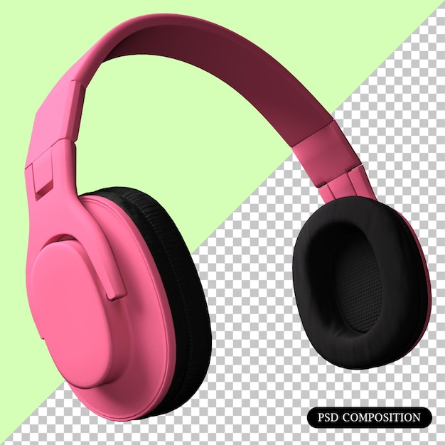 PSD psd headset color simple isolato 3d renderizzato