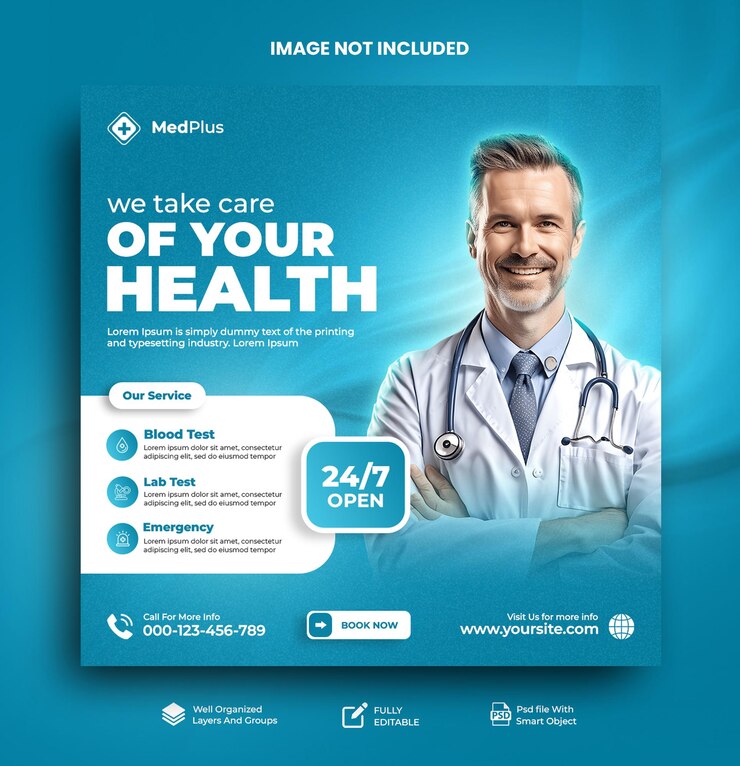 PSD psd healthcare social media post design