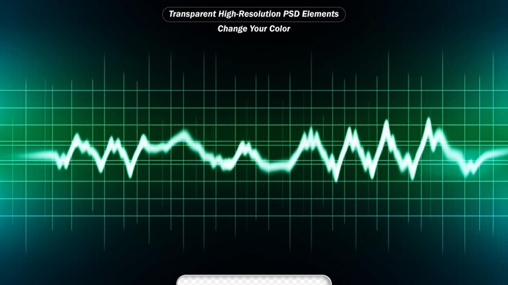 PSD psd healthcare transparent background with heartbeat line