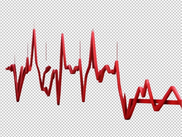 PSD psd of a heart beat on transparent background