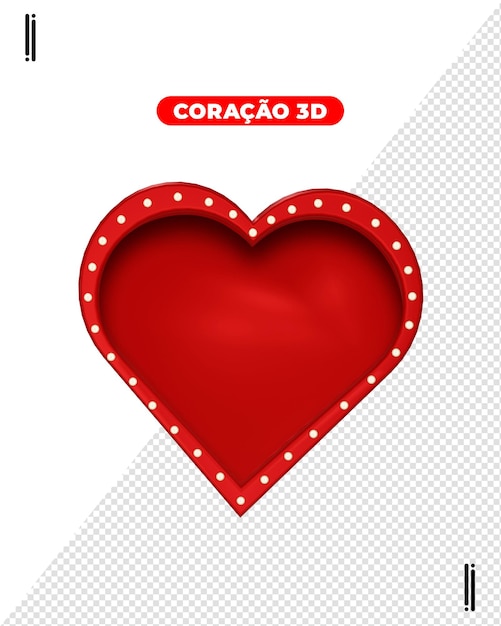 PSD psd heart icon 3d render illustration