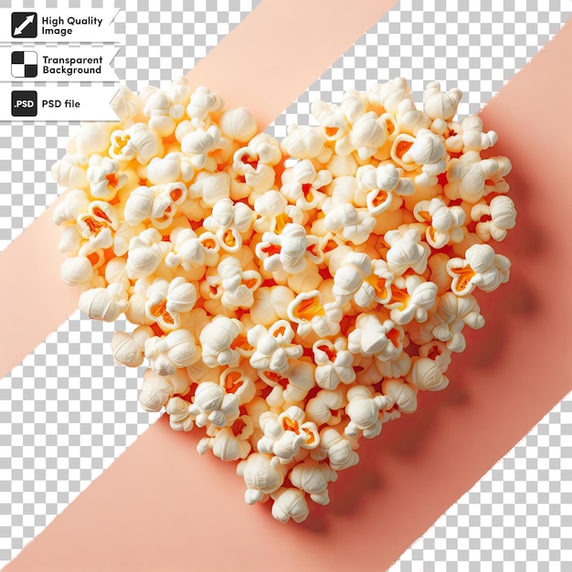 PSD psd heart shaped popcorn on transparent background