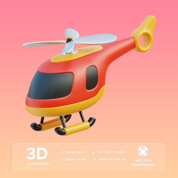 PSD ヘリコプター 3D イラスト