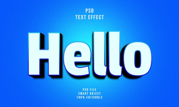 PSD psd hello stile di effetto di testo 3d modificabile