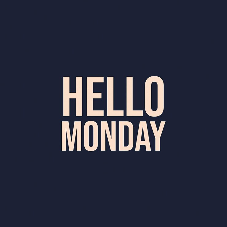 PSD psd hello monday daily with dark blue background instagram post template