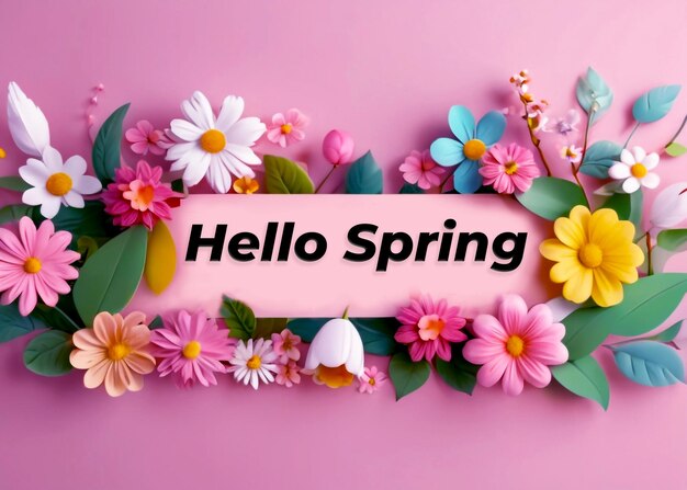 PSD Шаблон дизайна цветов psd hello spring