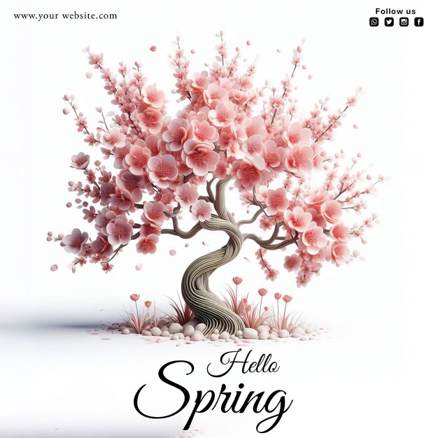 PSD psd hello spring social media postontwerp