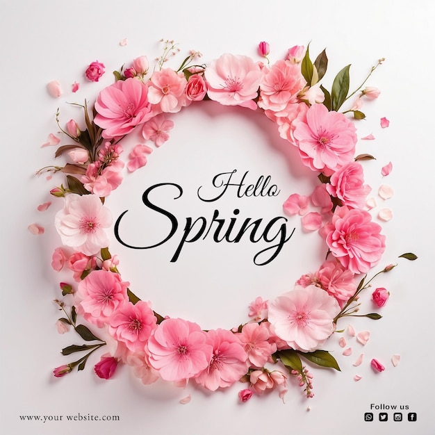 PSD psd hello spring social media postontwerp