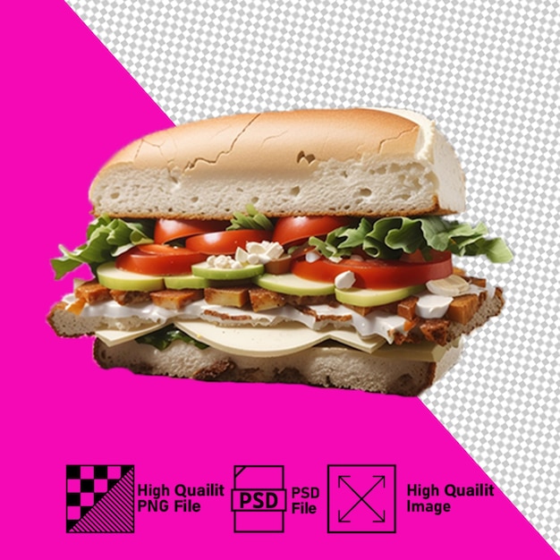 Psd high quality png sandwich and transparent background