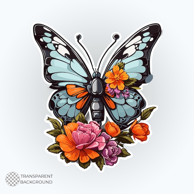 PSD psd high resolution sticker illustration butterfly sticker design