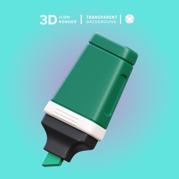 Psd hightlighter 3d illustration