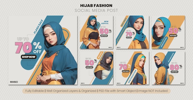 PSD psd hijab fashion template per i social media