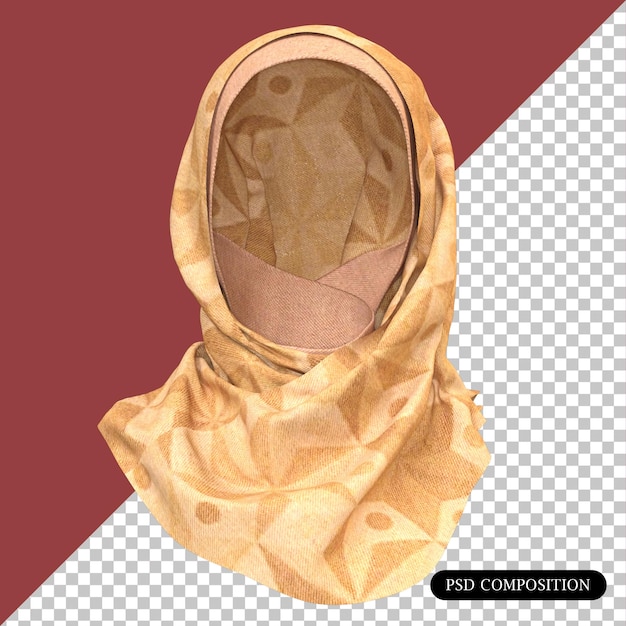 Psd hijab isolato rendering 3d