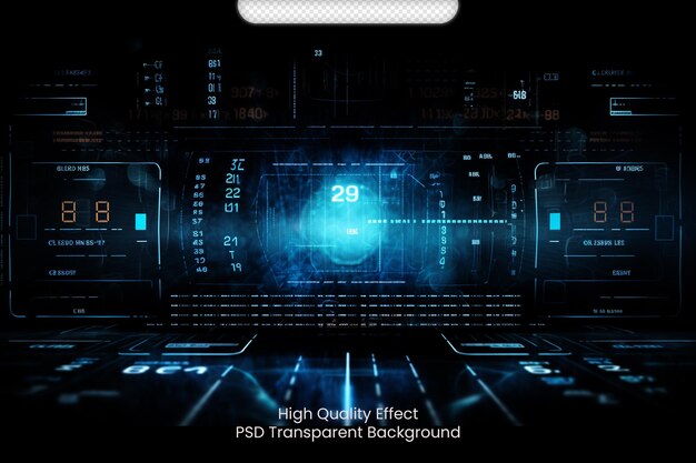 PSD psd hitech advanced show holographic data dynamic foundation transparent background