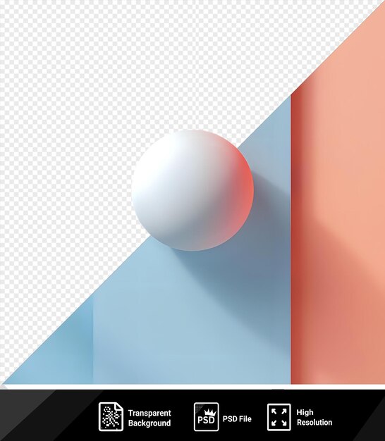 PSD psd hitting the nail on the head with a white ball against a blue wall casting a dark shadow png psd