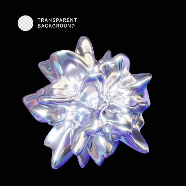 PSD holographic abstract 3D shape icon Illustration