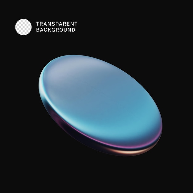 PSD holographic Cylinder 3D shape icon Illustration