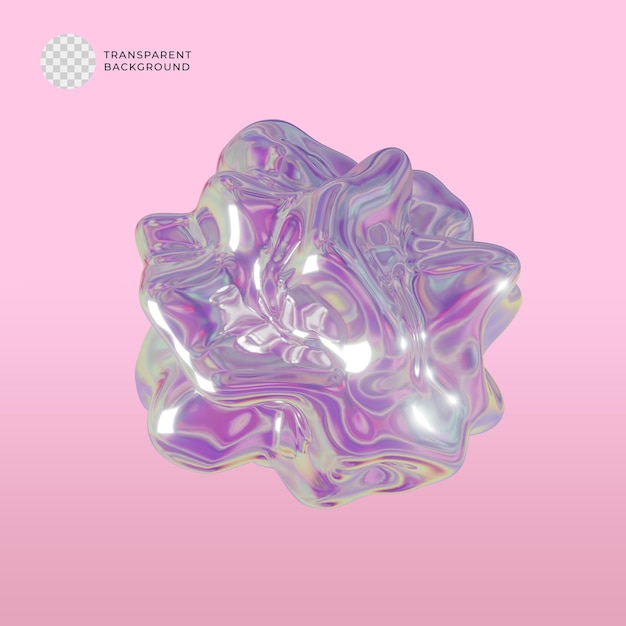 PSD psd holographic gradient abstract shape 3d rendering