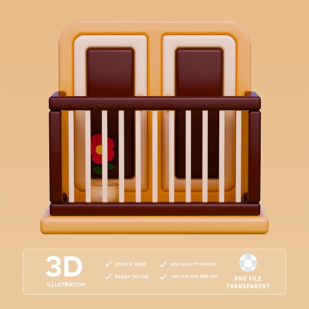 psd home window 3d illustration