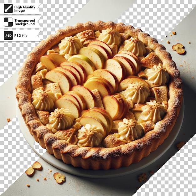 Psd домашний яблочный пирог на прозрачном фоне с редактируемым слоем маски