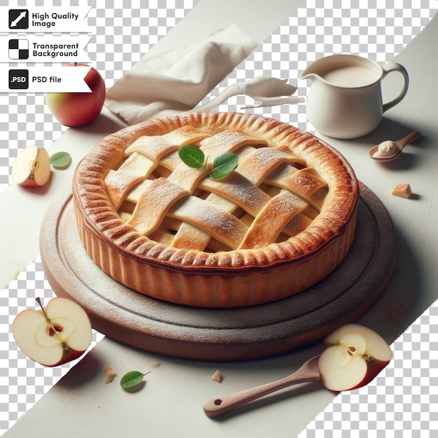 PSD psd homemade apple pie on transparent background with editable mask layer