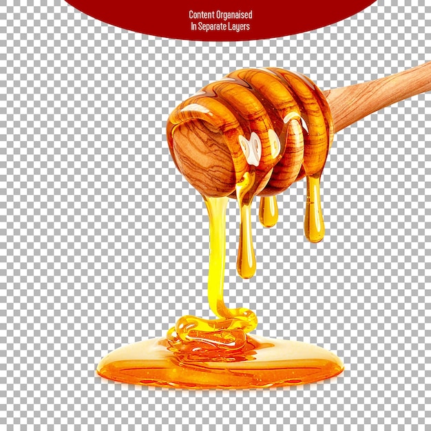 PSD psd honey dripping isolated on transparent background