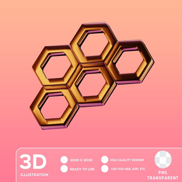 PSD psd honeycomb 3d-illustratie