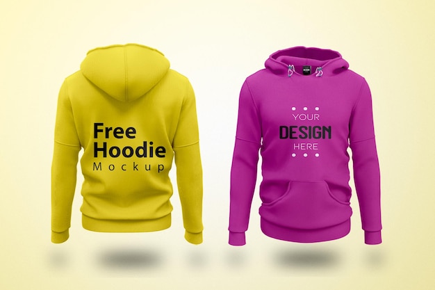 Premium PSD | Psd hoodie mockup isolated front and back