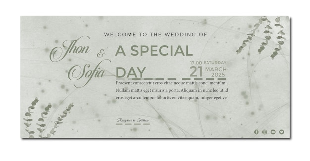 PSD psd horizontal banner for wedding ceremony with bride and groom