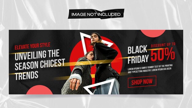 PSD psd horizontal black friday web banner template