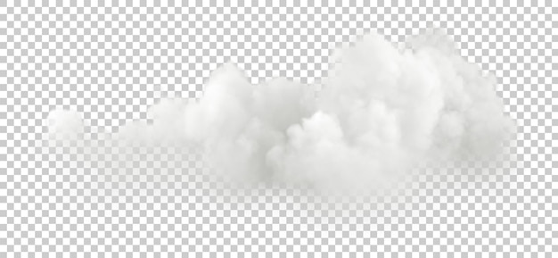 PSD Horizontal daylight clouds shapes cutout on transparent backgrounds 3d rendering