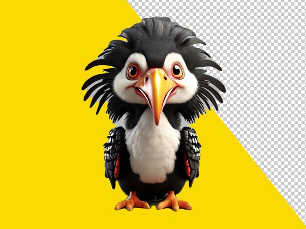 Psd of a hornbill on transparent background