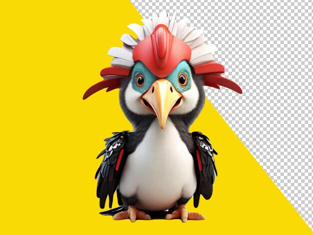 Psd of a hornbill on transparent background