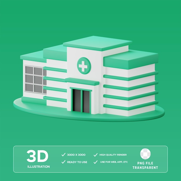 3D-иллюстрация больницы PSD