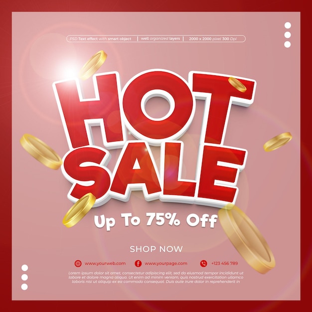 PSD psd hot sale background with editable 3d style effect