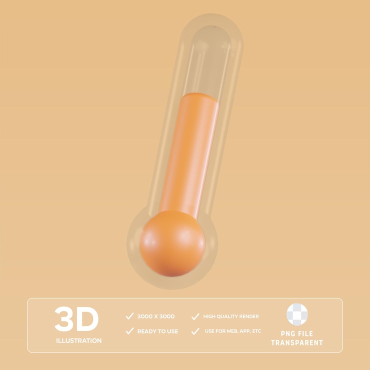 PSD psd 熱溫度 3d 插圖