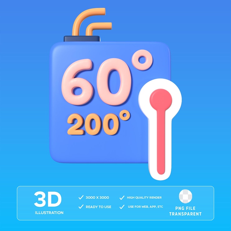 PSD psd 热床和热端 3d 插图