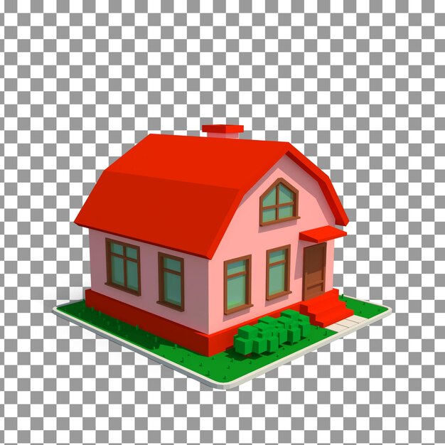 Psd house icon on isolated and transparent background