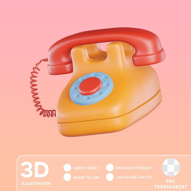 Psd house phone 3d illustration