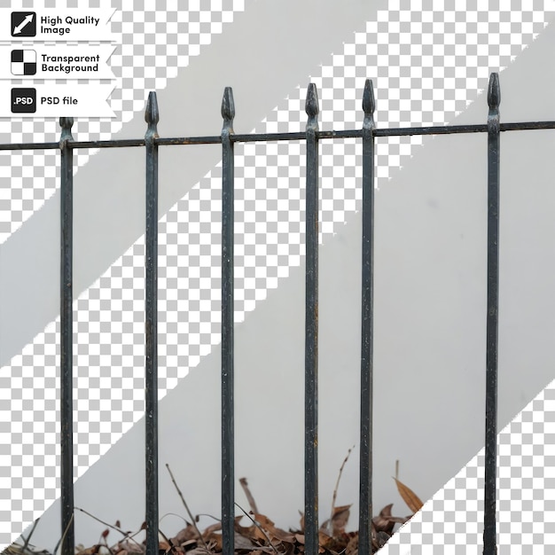 Psd houten hek op transparante achtergrond met bewerkbare maskerlaag