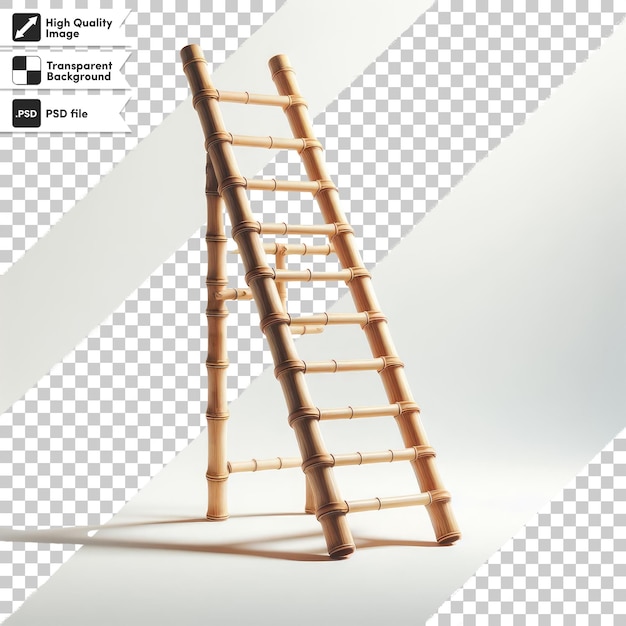 PSD psd houten ladder of success op transparante achtergrond met bewerkbare maskerlaag