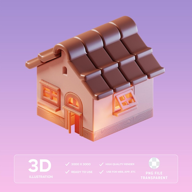 PSD huis 3D illustratie