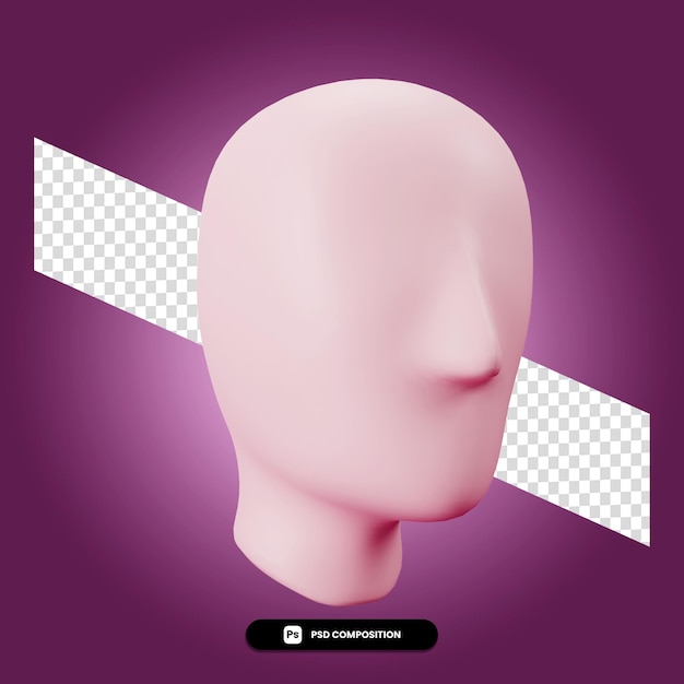 PSD иллюстрация головы человека 3D